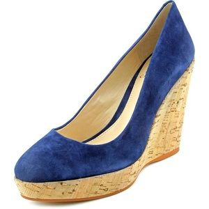 Vince Camuto Faran Women  Suede Navy Wedge Heel size 8